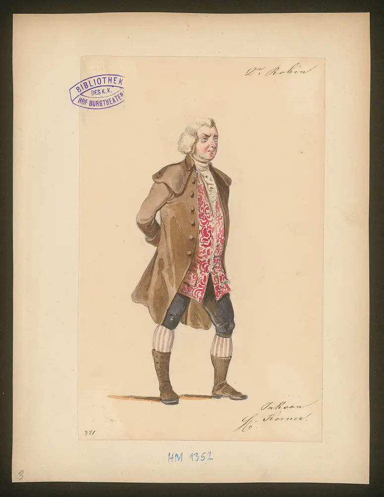 Doktor Robin, Originaltitel: Le Docteur Robin, Titel der Serie: Figurinen des k.k. Hof-Burgtheaters