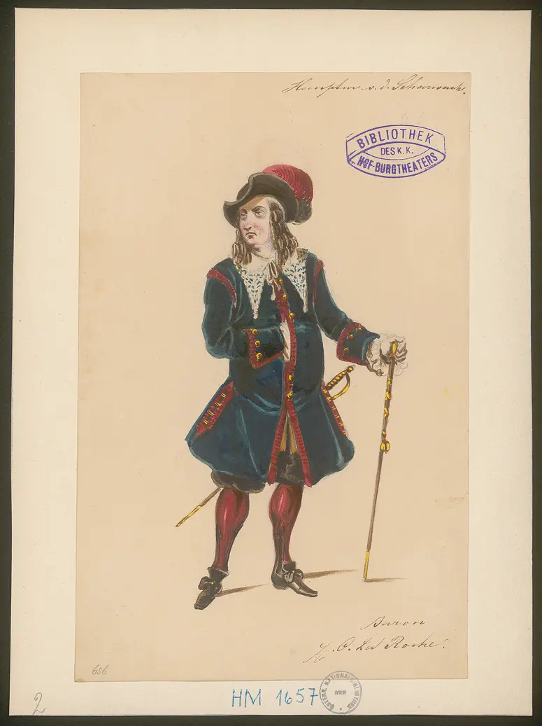 Der Hauptmann von der Scharwache, Titel der Serie: Figurinen des k.k. Hof-Burgtheaters