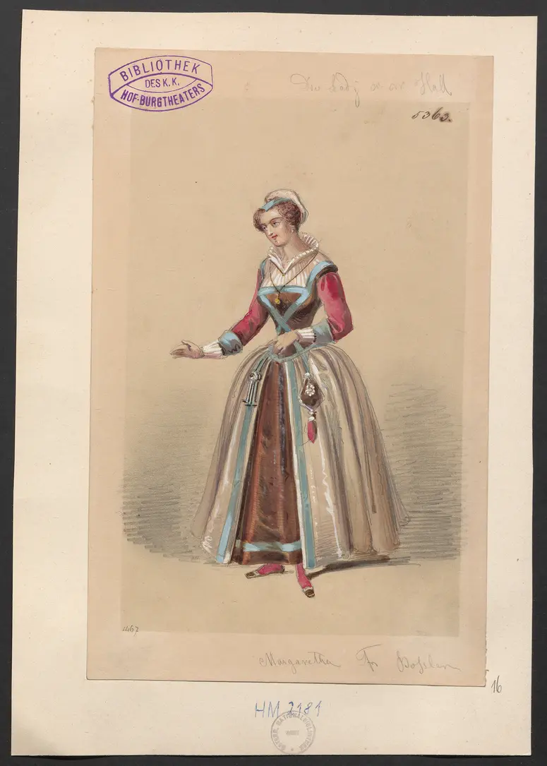 Die Lady von Worsley-Hall, Titel der Serie: Figurinen des k.k. Hof-Burgtheaters