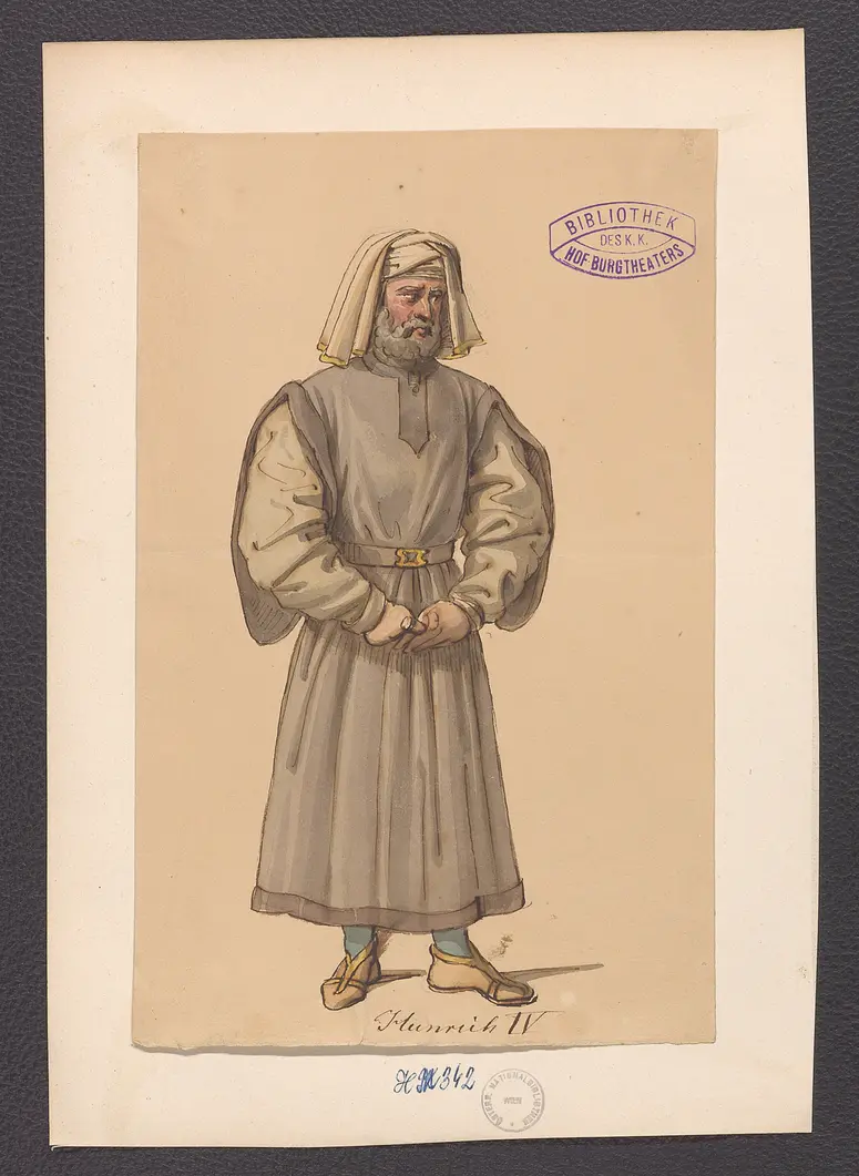 König Heinrich der Vierte. Erster Teil, Alternativtitel: König Heinrich IV. I. Teil, Originaltitel: King Henry IV, Part 1, Titel der Serie: Figurinen des k.k. Hof-Burgtheaters