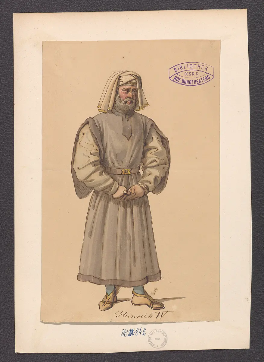 König Heinrich der Vierte. Erster Teil, Alternativtitel: König Heinrich IV. I. Teil, Originaltitel: King Henry IV, Part 1, Titel der Serie: Figurinen des k.k. Hof-Burgtheaters