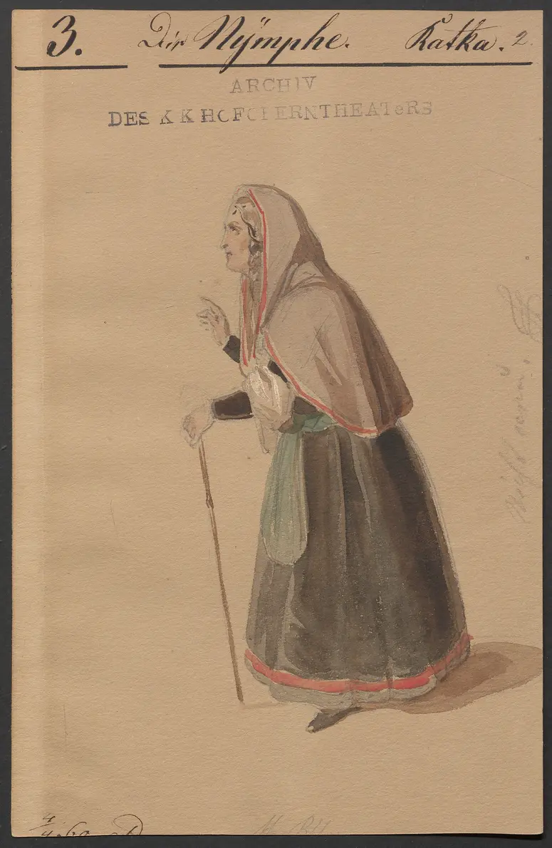Die Nymphe, Titel der Serie: Figurinen des k.k. Hofoperntheaters