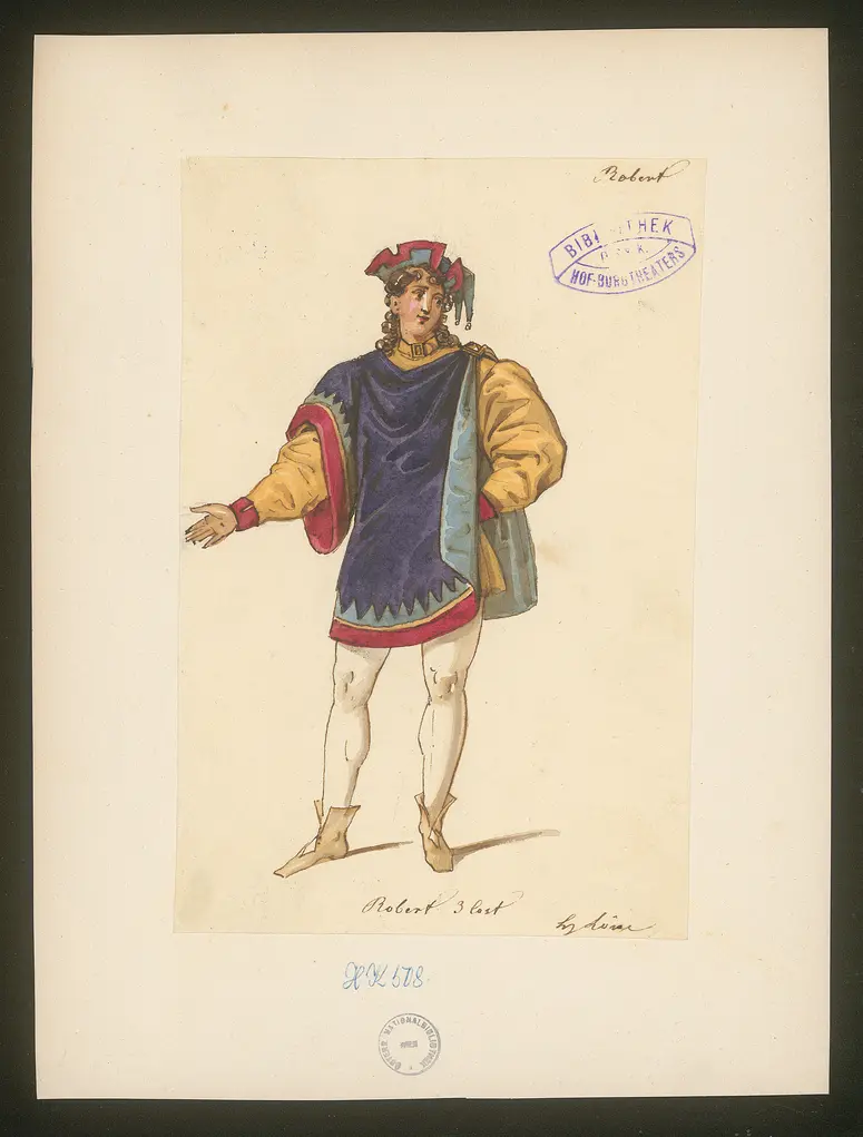 Robert der Teufel, Titel der Serie: Figurinen des k.k. Hof-Burgtheaters