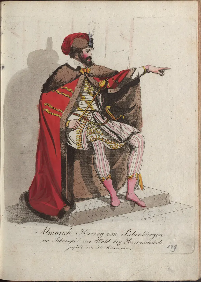 Der Wald bei Hermannstadt, Titel in Vorlageform: Der Wald bey Hermannstadt, Titel der Serie: Auswahl schöner Costumes für Theater- und Ball-Anzüge