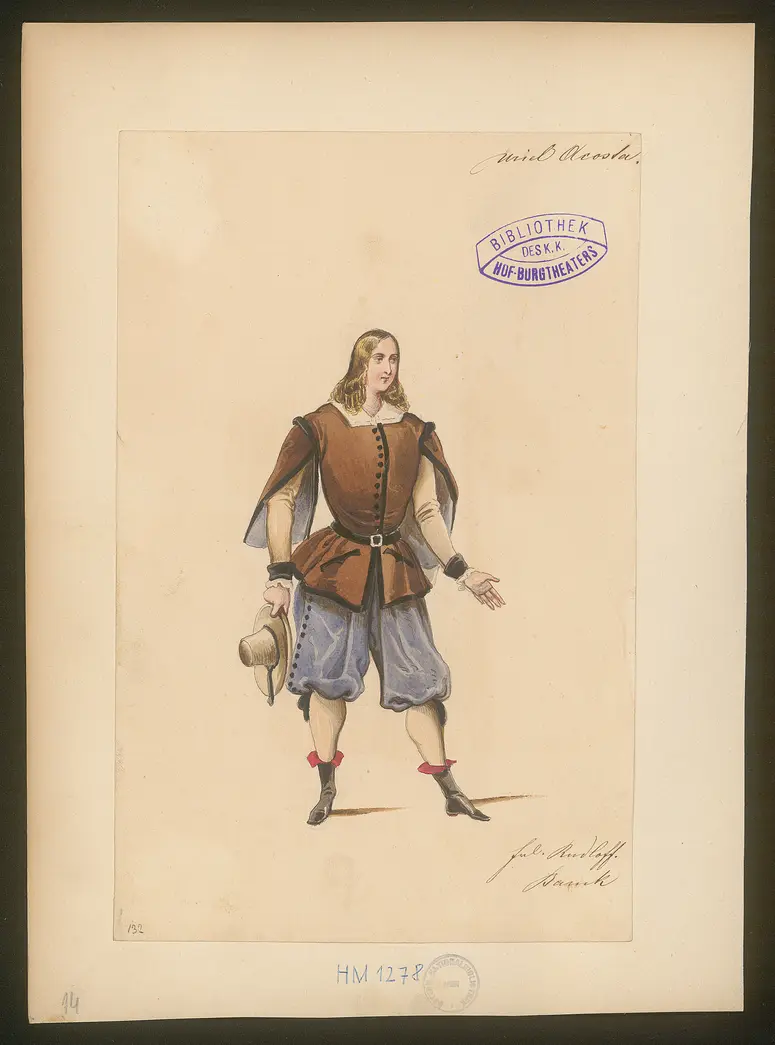 Uriel Acosta, Titel der Serie: Figurinen des k.k. Hof-Burgtheaters