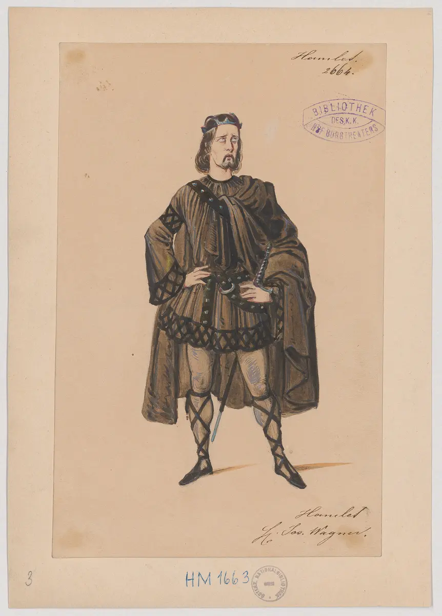 Hamlet, Prinz von Dänemark, Originaltitel: Hamlet, Prince of Denmark, Titel der Serie: Figurinen des k.k. Hof-Burgtheaters