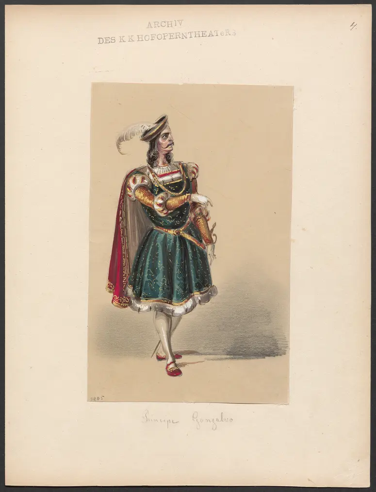 Die Fee Azurina, Titel der Serie: Figurinen des k.k. Hofoperntheaters