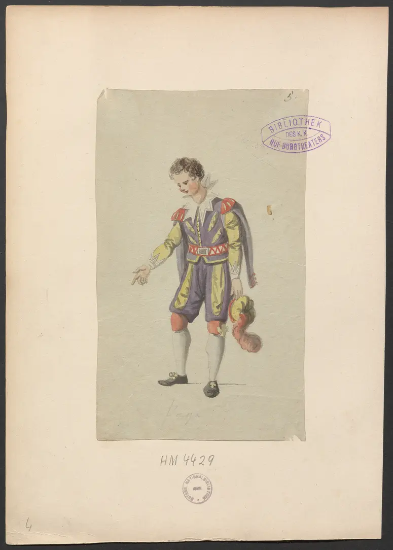 Die Hochzeit des Figaro, Originaltitel: Le nozze di Figaro, Titel der Serie: Figurinen des k.k. Hofoperntheaters