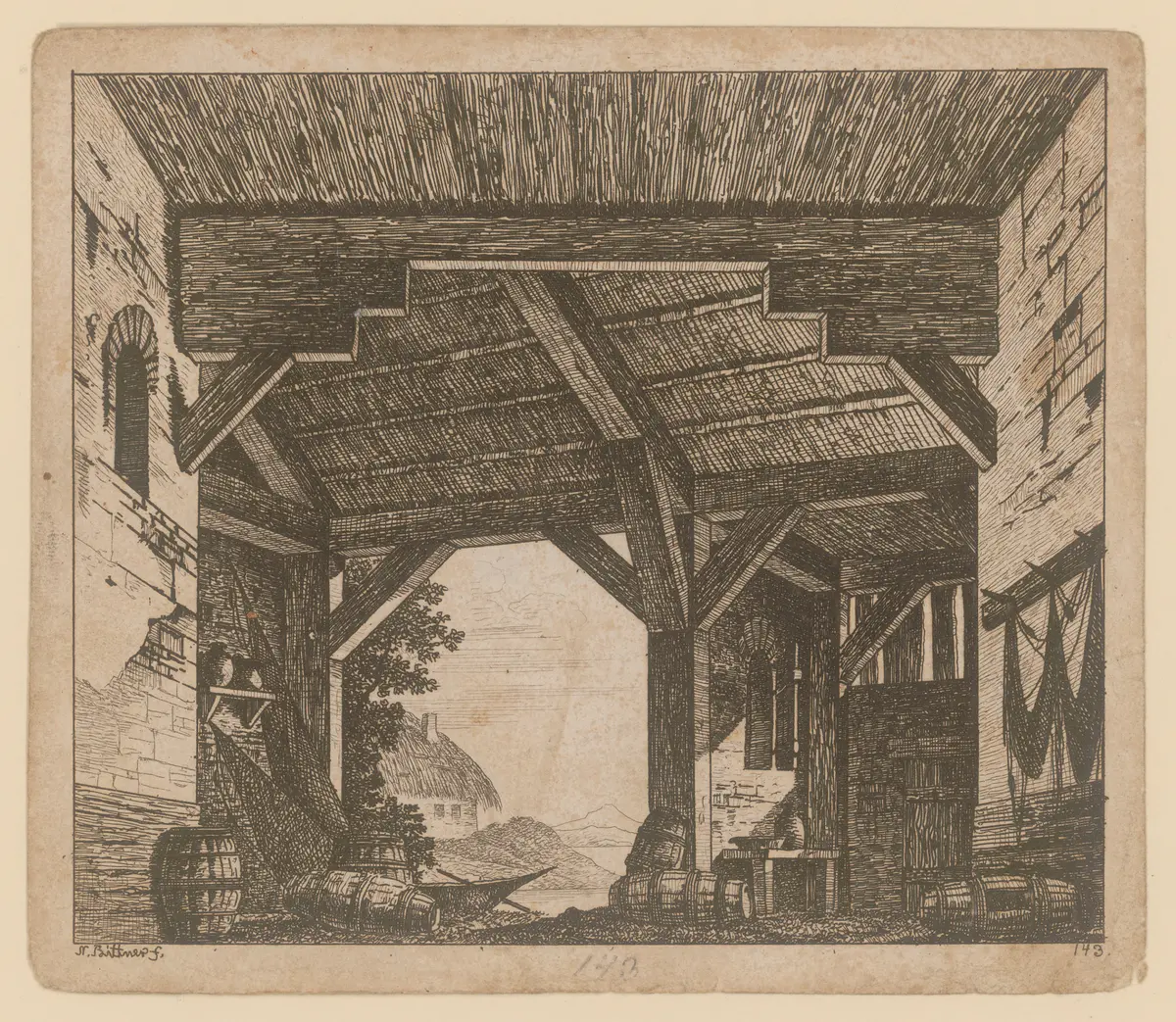 ohne Titel, Titel der Serie: Theaterdecorationen nach den Originalskitzen des k.k. Hoftheatermahlers Joseph Platzer radirt und verlegt von Norbert Bittner