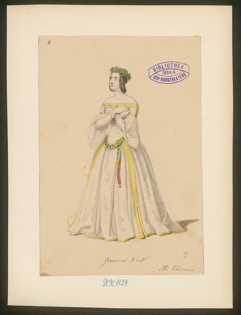 Ziani und seine Braut, Titel der Serie: Figurinen des k.k. Hof-Burgtheaters