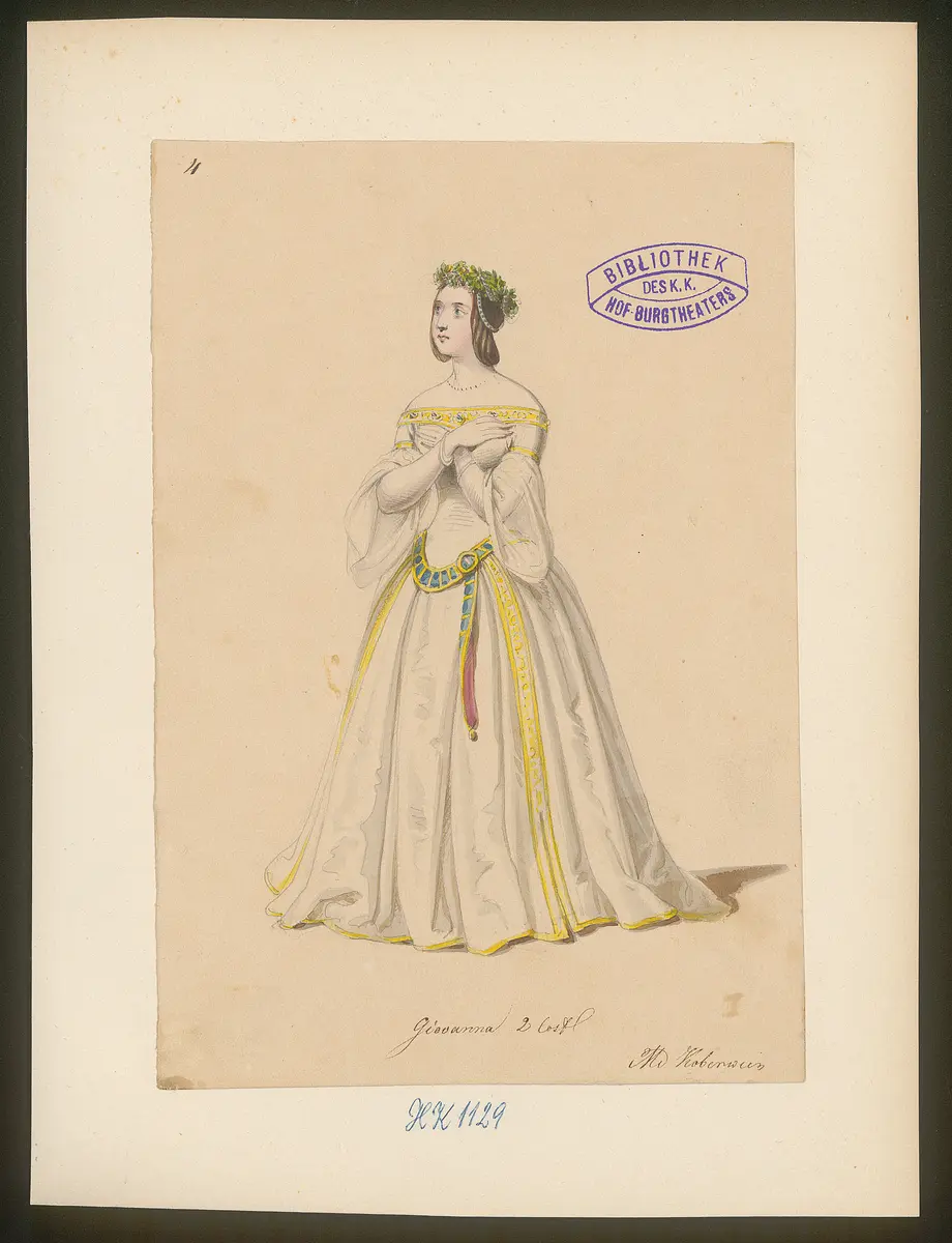 Ziani und seine Braut, Titel der Serie: Figurinen des k.k. Hof-Burgtheaters