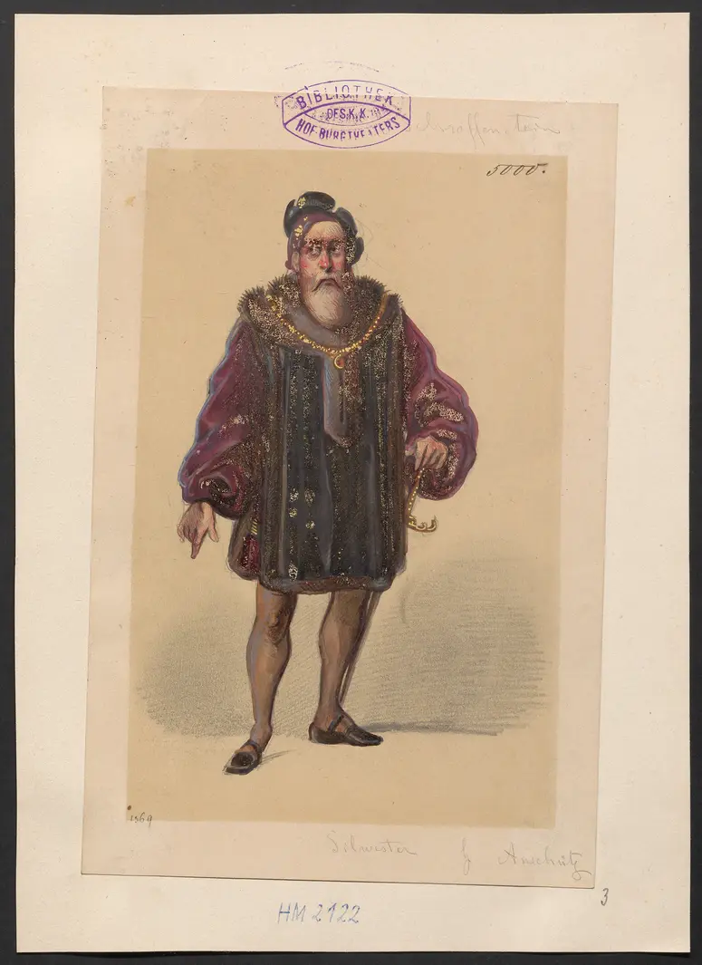 Die Familie Schroffenstein, Alternativtitel: Die Waffenbrüder, Titel der Serie: Figurinen des k.k. Hof-Burgtheaters
