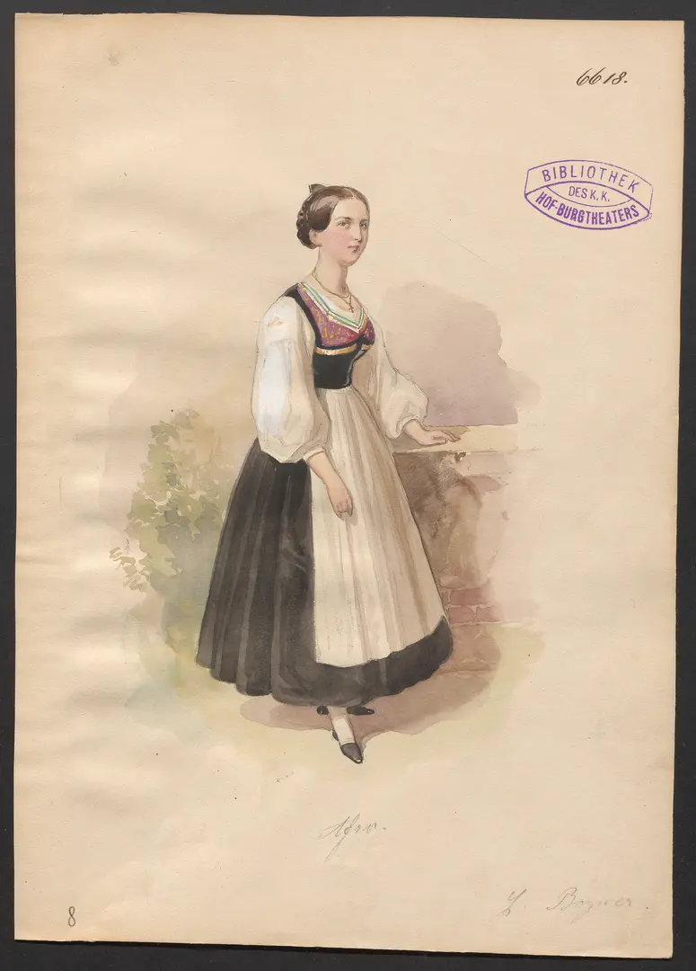 Der Goldbauer, Titel der Serie: Figurinen des k.k. Hof-Burgtheaters