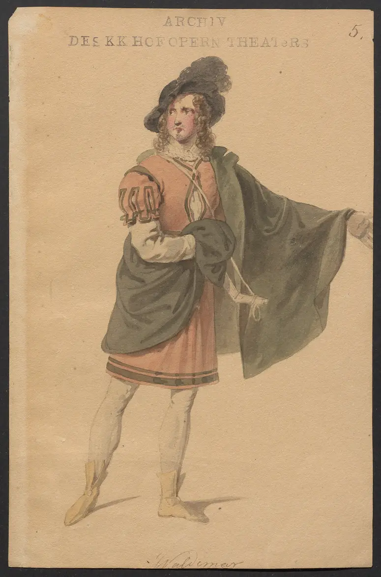 König Waldemar, oder Die dänischen Fischer, Titel der Serie: Figurinen des k.k. Hofoperntheaters