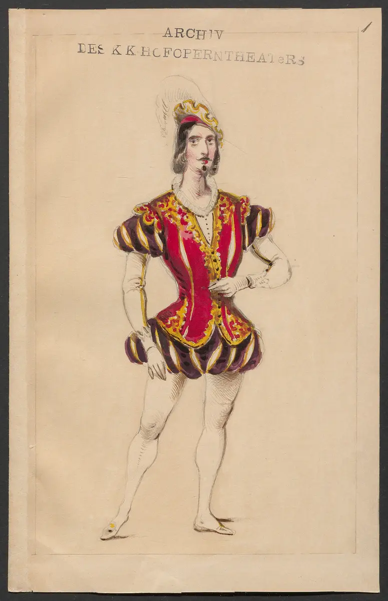 Die Königin der Rosen, Titel der Serie: Figurinen des k.k. Hofoperntheaters