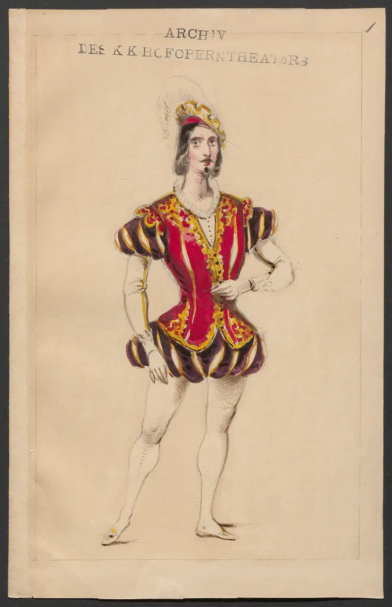 Die Königin der Rosen, Titel der Serie: Figurinen des k.k. Hofoperntheaters