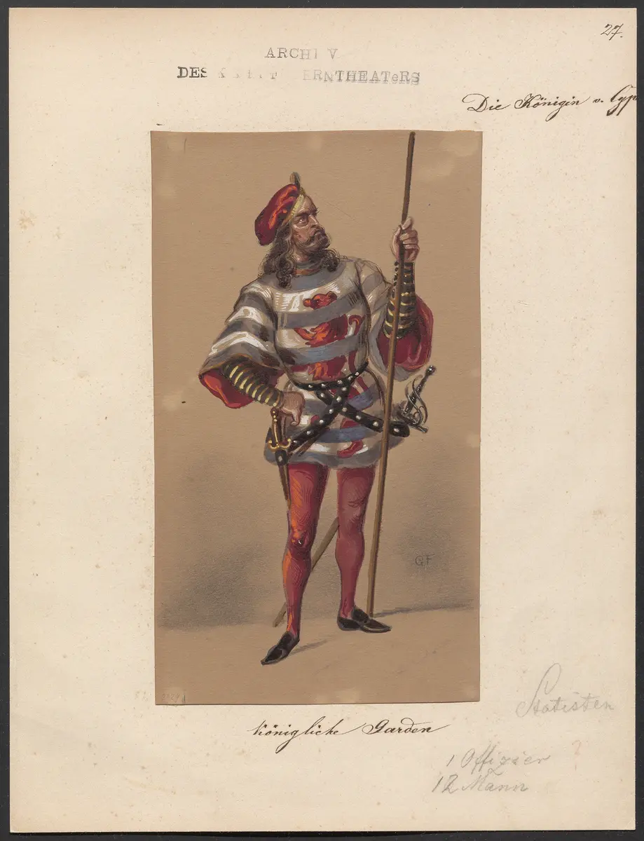 Die Königin von Cypern, Originaltitel: La reine de Chypre, Titel der Serie: Figurinen des k.k. Hofoperntheaters