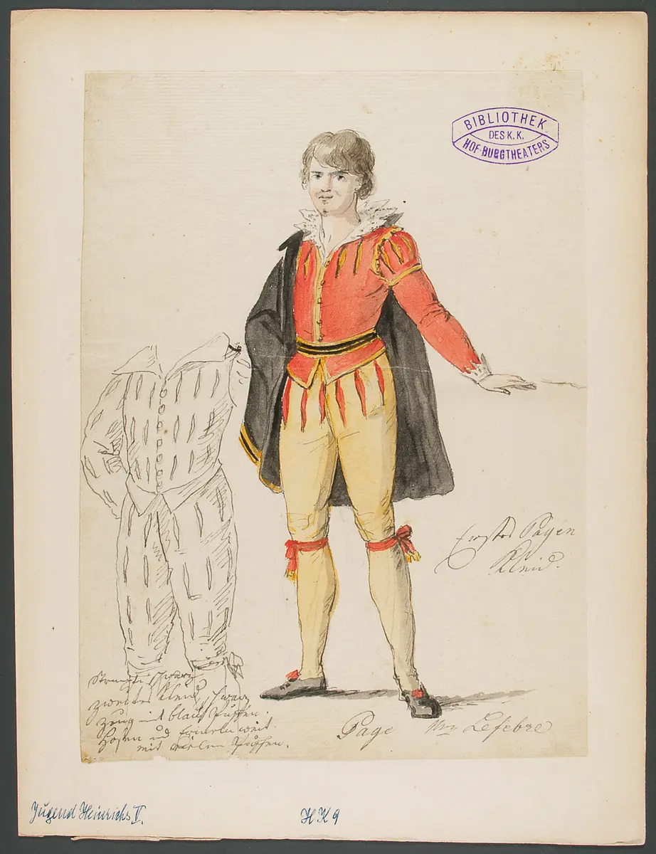 Die Jugend Heinrichs des Fünften, Originaltitel: La jeunesse d'Henri V, Titel der Serie: Figurinen des k.k. Hof-Burgtheaters