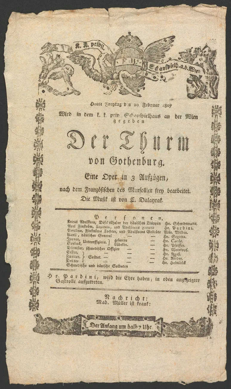 Der Thurm von Gothenburg, Alternativtitel: Der Turm von Gothenburg