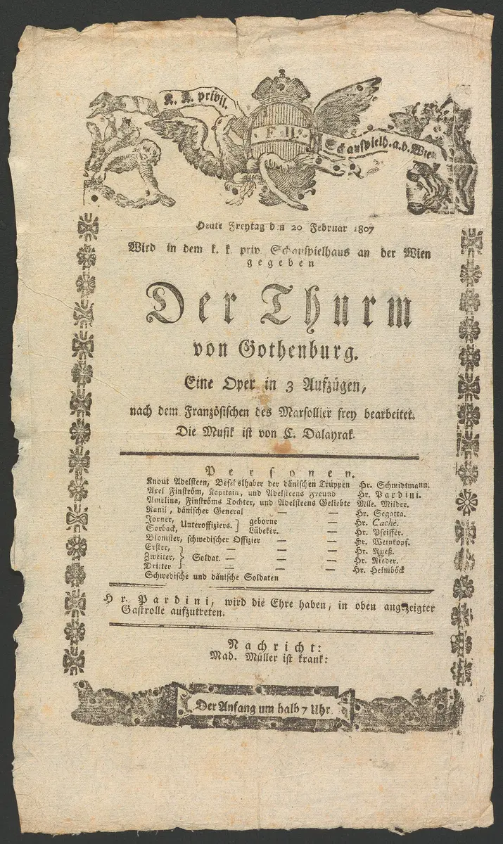 Der Thurm von Gothenburg, Alternativtitel: Der Turm von Gothenburg