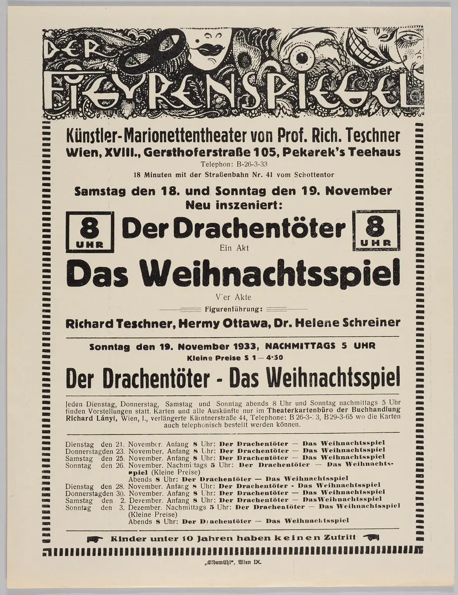 Der Figurenspiegel, Verweis auf Stücktitel: Der Drachentöter, Verweis auf Stücktitel: Das Weihnachtsspiel