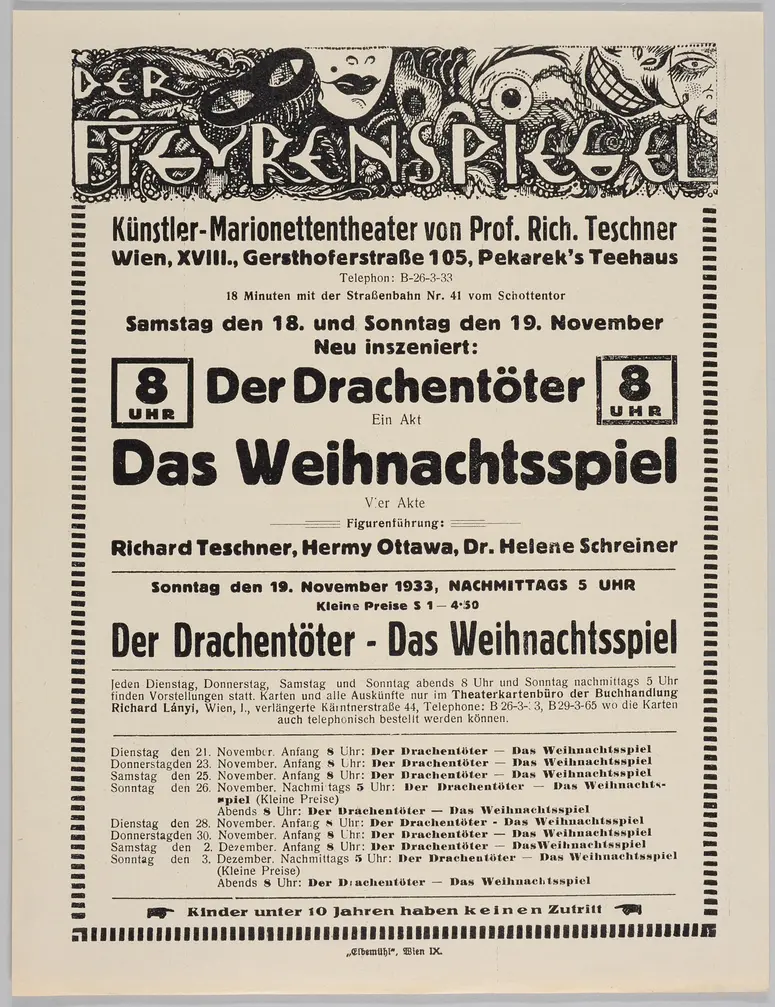 Der Figurenspiegel, Verweis auf Stücktitel: Der Drachentöter, Verweis auf Stücktitel: Das Weihnachtsspiel