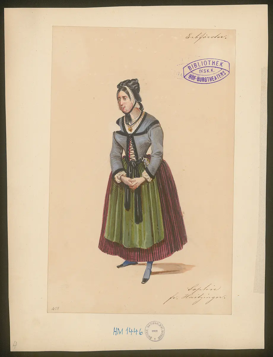 Der Erbförster, Titel der Serie: Figurinen des k.k. Hof-Burgtheaters