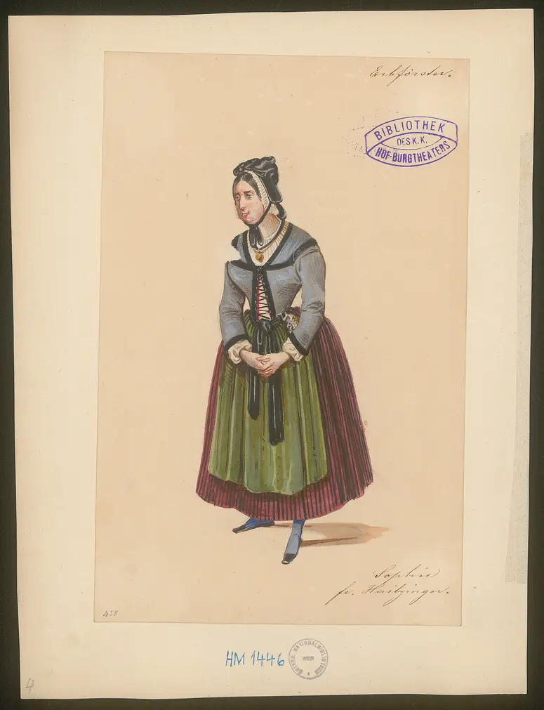 Der Erbförster, Titel der Serie: Figurinen des k.k. Hof-Burgtheaters