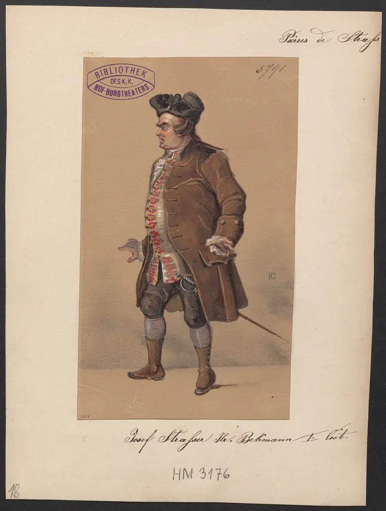 Pierres de Straß, Titel der Serie: Figurinen des k.k. Hof-Burgtheaters