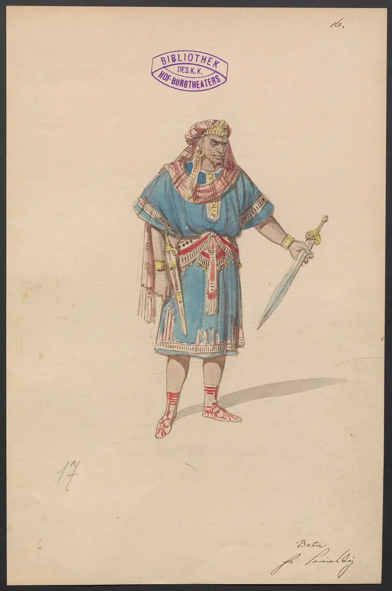 Sophonisbe, Titel der Serie: Figurinen des k.k. Hof-Burgtheaters