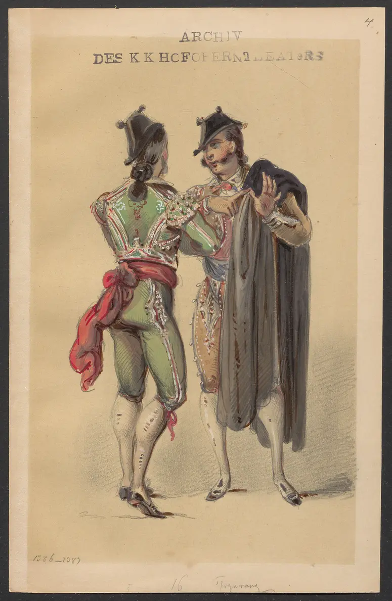 Der Toreador, Titel der Serie: Figurinen des k.k. Hofoperntheaters