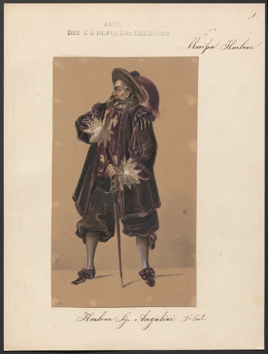 Clarissa Harlowe, Titel der Serie: Figurinen des k.k. Hofoperntheaters