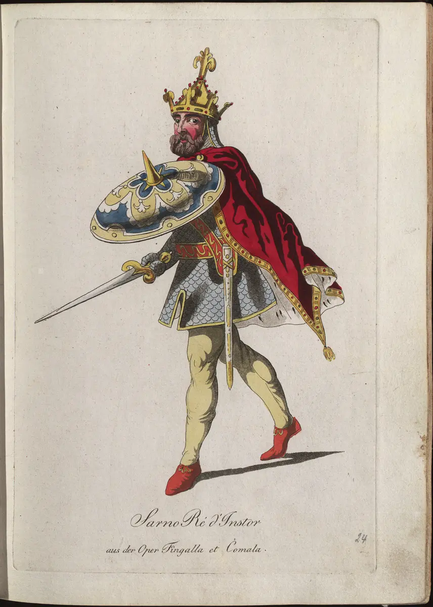 Fingallo e Comala, Titel in Vorlageform: Fingallo et Comala, Titel der Serie: Auswahl schöner Costumes für Theater- und Ball-Anzüge