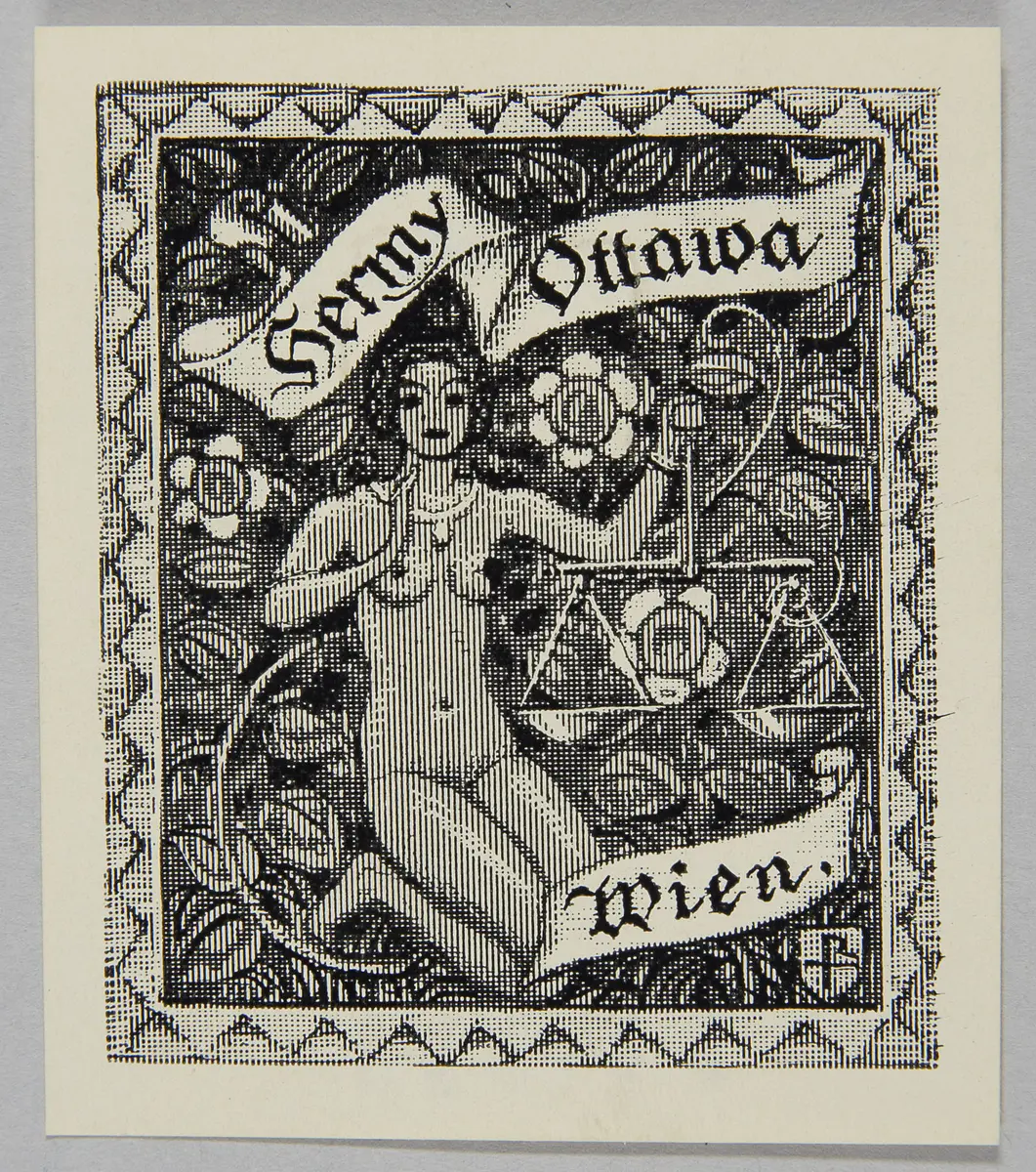 Exlibris Hermine Ottawa, Titel in Vorlageform: Hermy Ottawa Wien