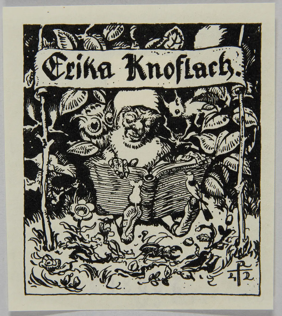 Exlibris Erika Knoflach, Titel in Vorlageform: Erika Knoflach