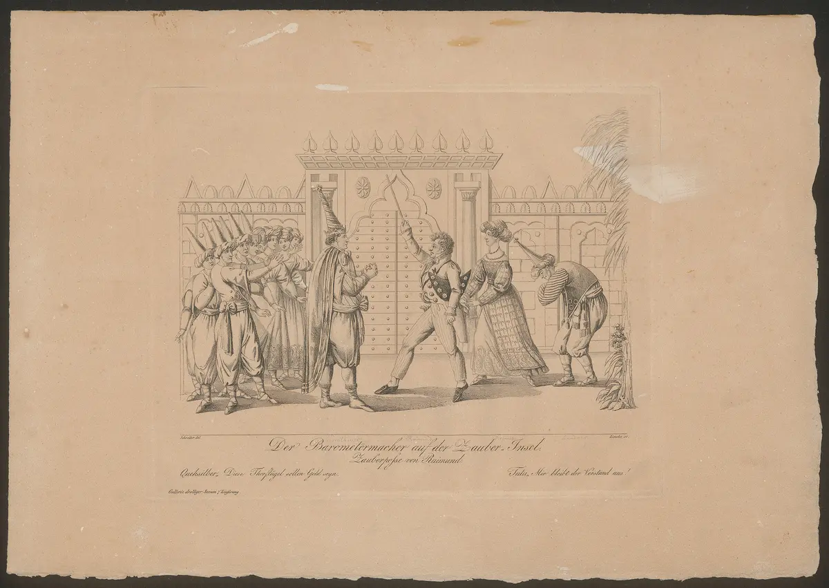 Der Barometermacher auf der Zauberinsel, Titel der Serie: Gallerie drolliger Scenen, Name der Zeitschrift: Wiener Theaterzeitung