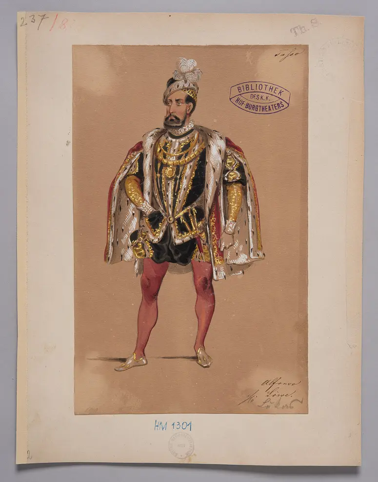 Torquato Tasso, Titel der Serie: Figurinen des k.k. Hof-Burgtheaters