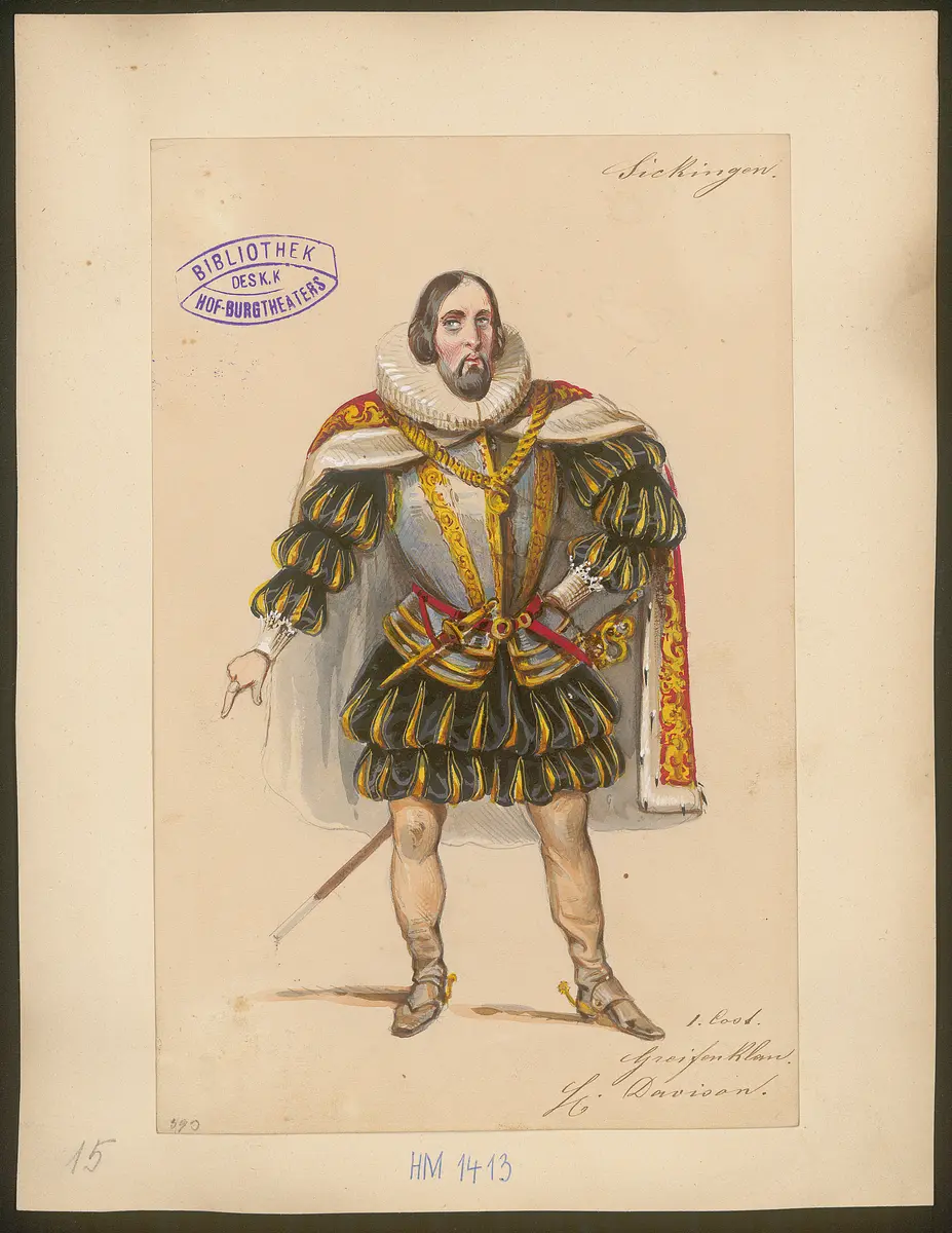 Franz von Sickingen, Titel der Serie: Figurinen des k.k. Hof-Burgtheaters