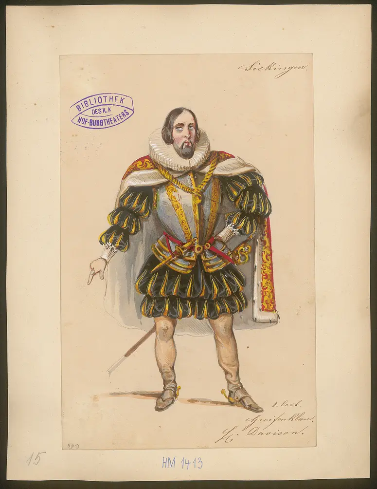 Franz von Sickingen, Titel der Serie: Figurinen des k.k. Hof-Burgtheaters