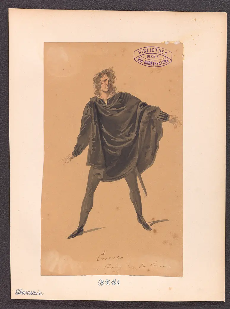 Die Albaneserin, Titel der Serie: Figurinen des k.k. Hof-Burgtheaters