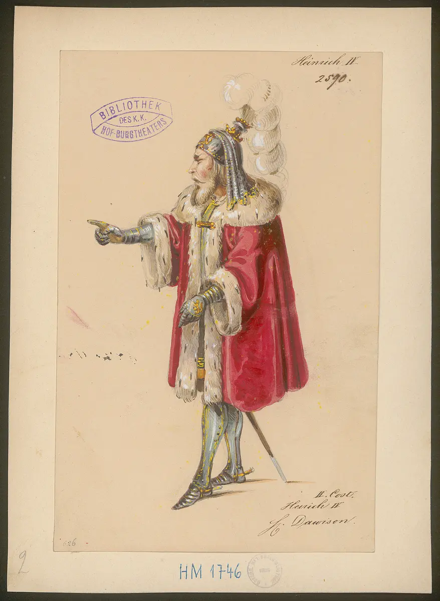 König Heinrich der Vierte, Suchtitel: Heinrich IV., Originaltitel: King Henry IV, Titel der Serie: Figurinen des k.k. Hof-Burgtheaters