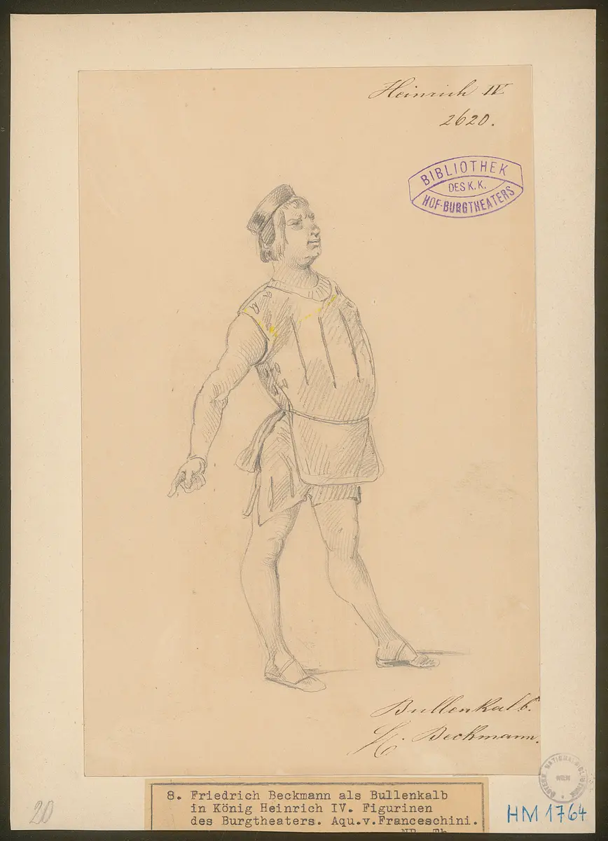 König Heinrich der Vierte, Suchtitel: Heinrich IV., Originaltitel: King Henry IV, Titel der Serie: Figurinen des k.k. Hof-Burgtheaters