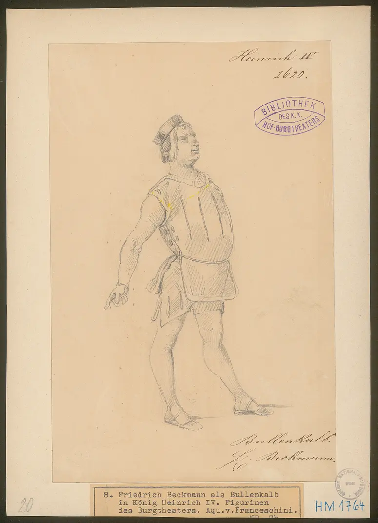 König Heinrich der Vierte, Suchtitel: Heinrich IV., Originaltitel: King Henry IV, Titel der Serie: Figurinen des k.k. Hof-Burgtheaters