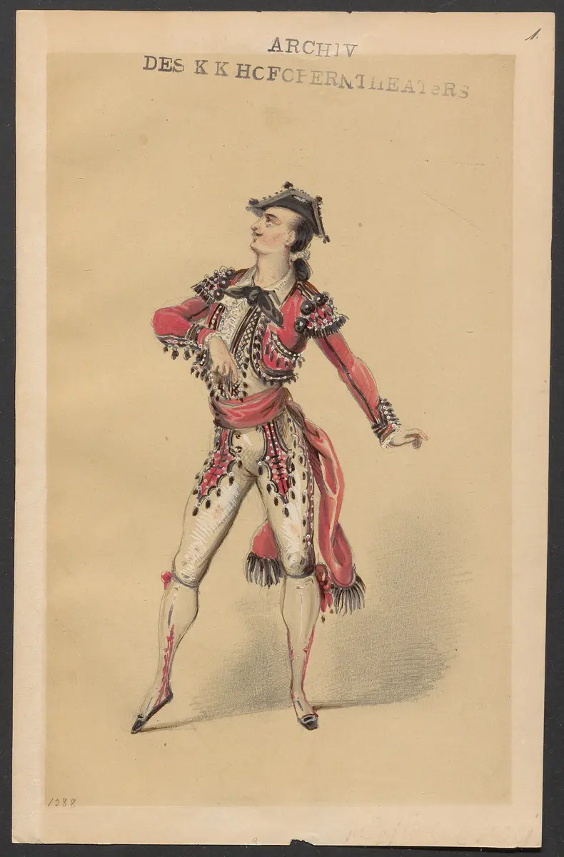 Der Toreador, Titel der Serie: Figurinen des k.k. Hofoperntheaters