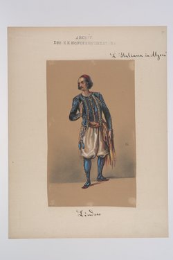 Die Italienerin in Algier, Originaltitel: L'italiana in Algeri, Titel der Serie: Figurinen des k.k. Hofoperntheaters