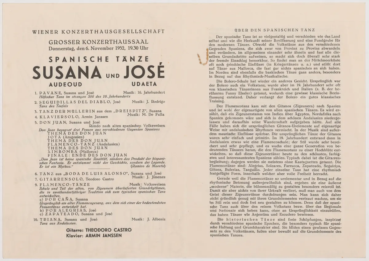 Spanische Tänze Susana Audeoud und José Udaeta