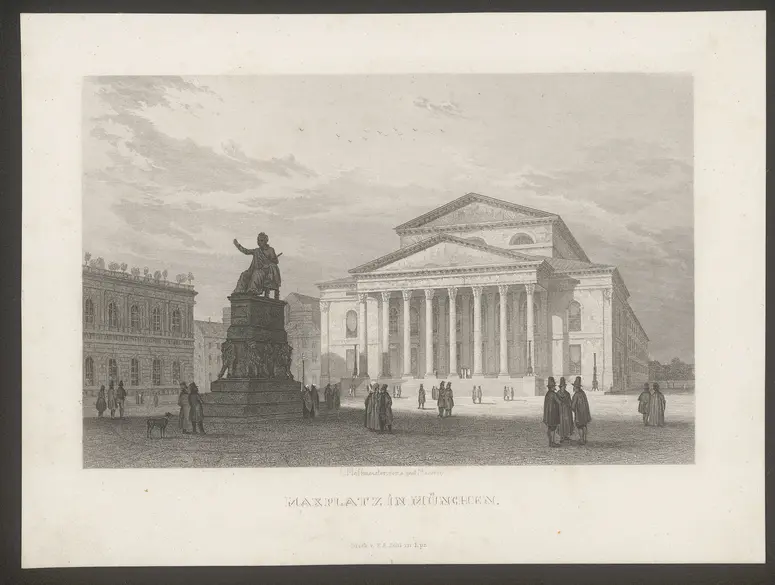 München, Hof- und Nationaltheater, Alternativtitel: München, Opernhaus, Titel in Vorlageform: Maxplatz in München