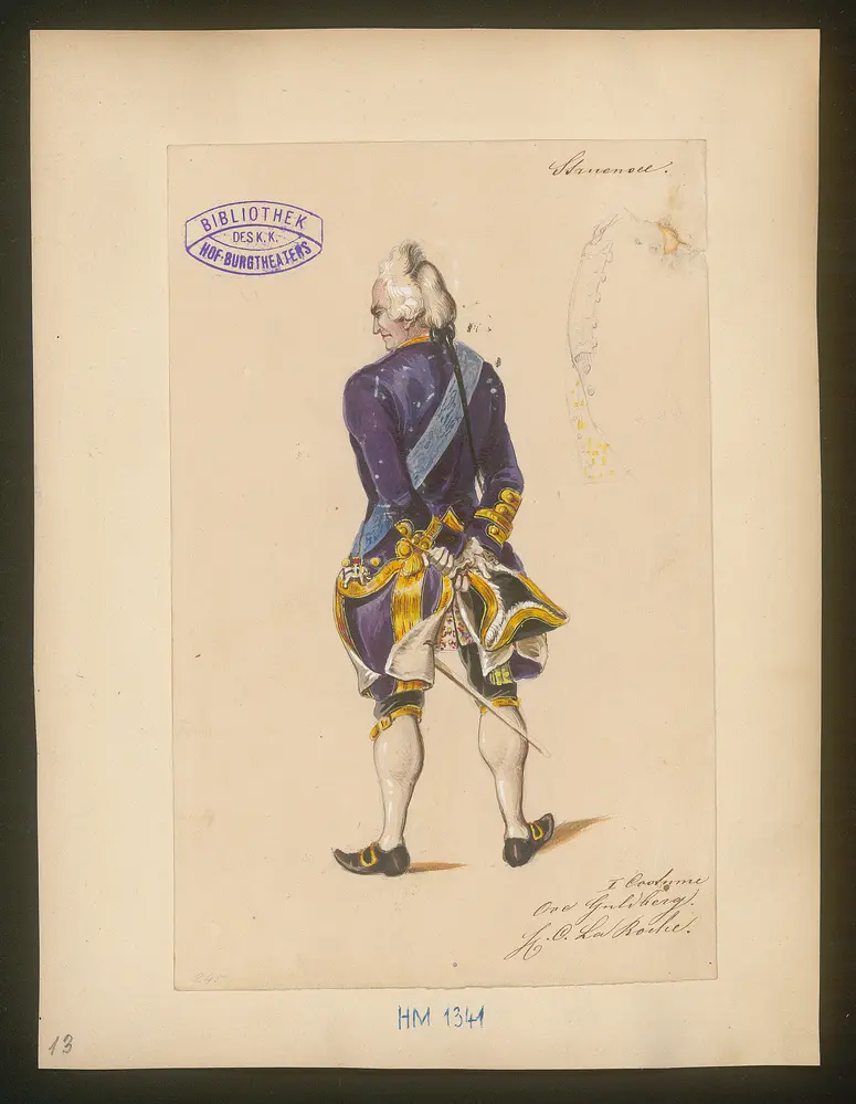 Struensee und die Deutschen in Dänemark, Titel der Serie: Figurinen des k.k. Hof-Burgtheaters