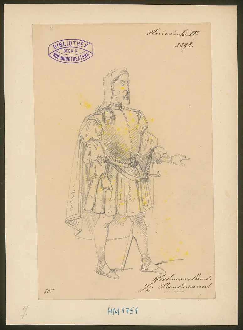 König Heinrich der Vierte, Suchtitel: Heinrich IV., Originaltitel: King Henry IV, Titel der Serie: Figurinen des k.k. Hof-Burgtheaters