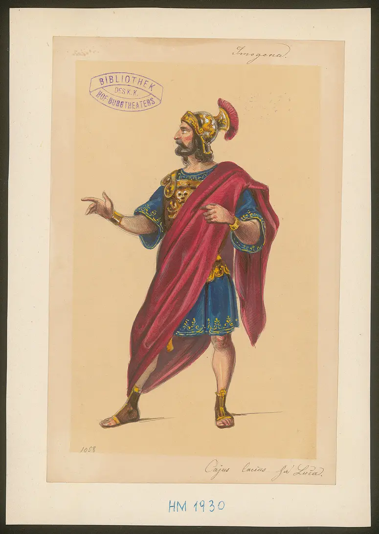 Cymbeline, Alternativtitel: Die Kinder Cymbelins, Alternativtitel: Imogena, Titel der Serie: Figurinen des k.k. Hof-Burgtheaters